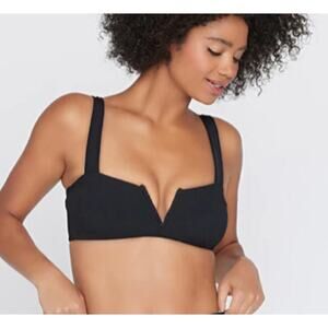 L*Space Lee Lee Ribbed Bikini Top | Black | Small